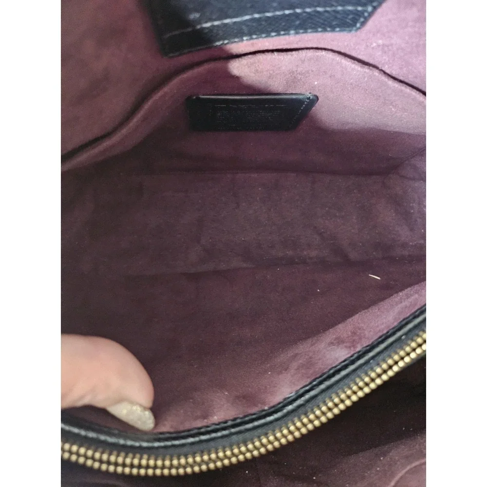 COACH Crossgrain‎ Leather Margot Carryall Purse/Satchel Black